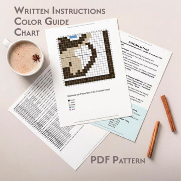Siamese Cat Pillow Pattern C2C
