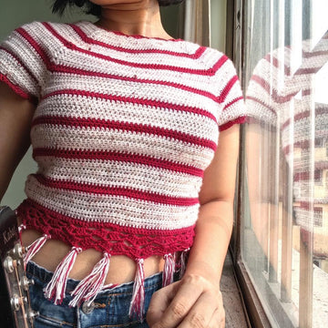 Bubble Gum Boho Top fringes PDF Crochet Pattern
