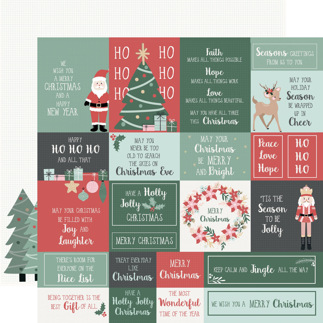 Kaisercraft Peppermint Kisses Double-Sided Cardstock 12"X12" 10/Pkg - Under The Tree