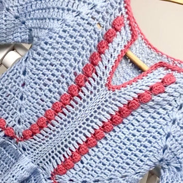 Bobbles in Granny Square Girl's Dress