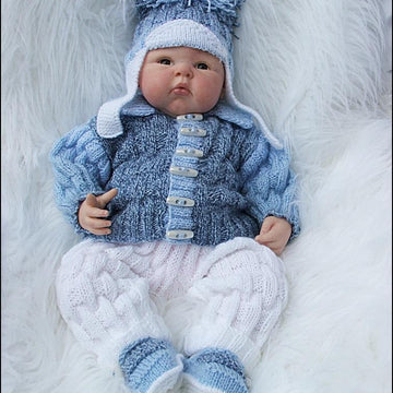 Cosy ribbed Jacket Set 16-22” doll/0-3m baby