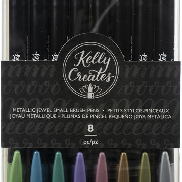 American Crafts Kelly Creates Small Brush Pens 8/Pkg - Metallic Jewel