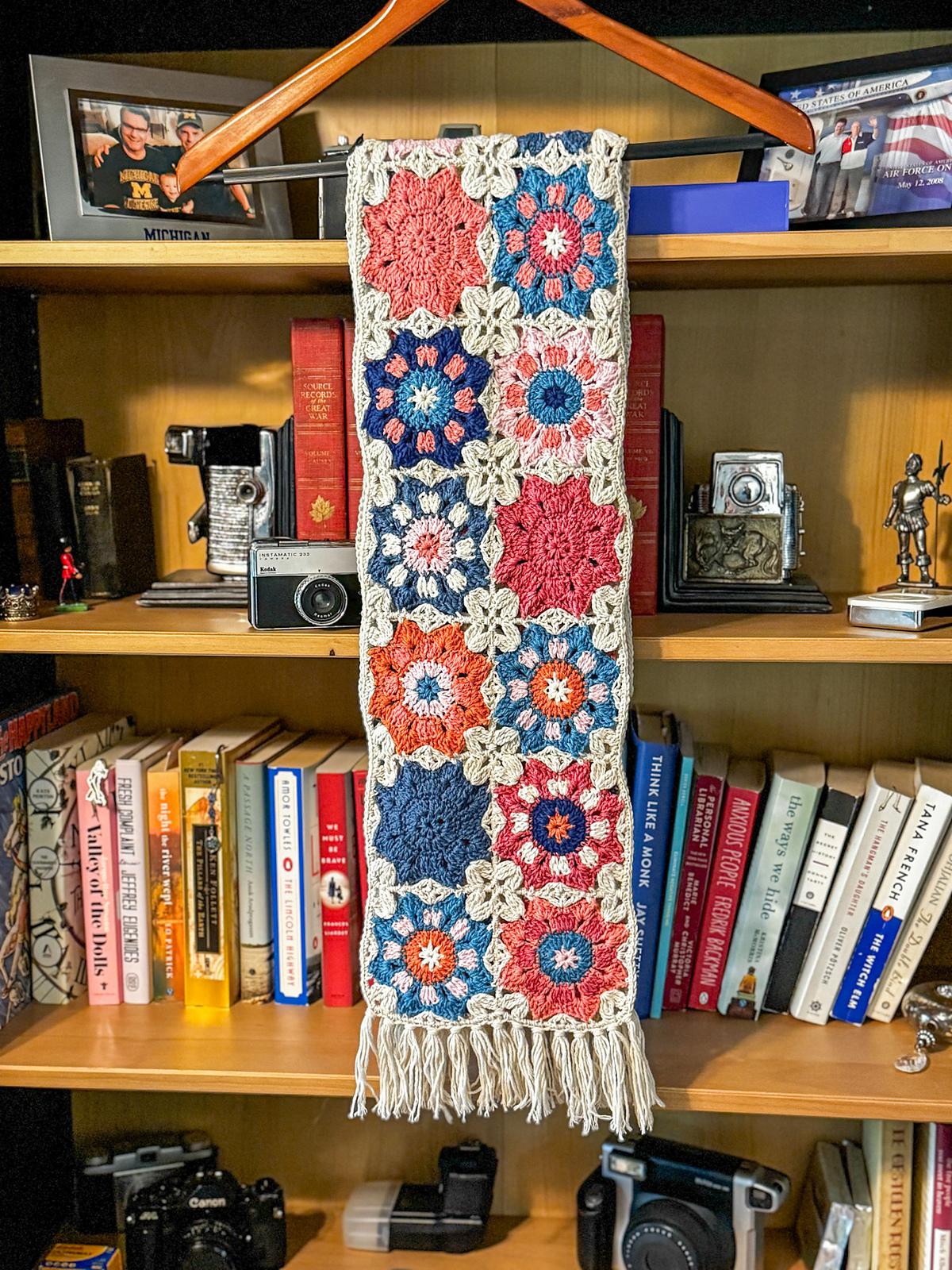 Sapphire Granny Square Scarf
