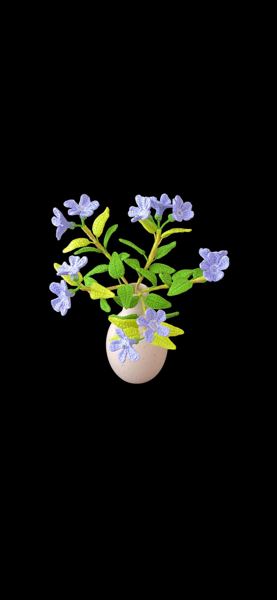 Crochet Periwinkle flowers