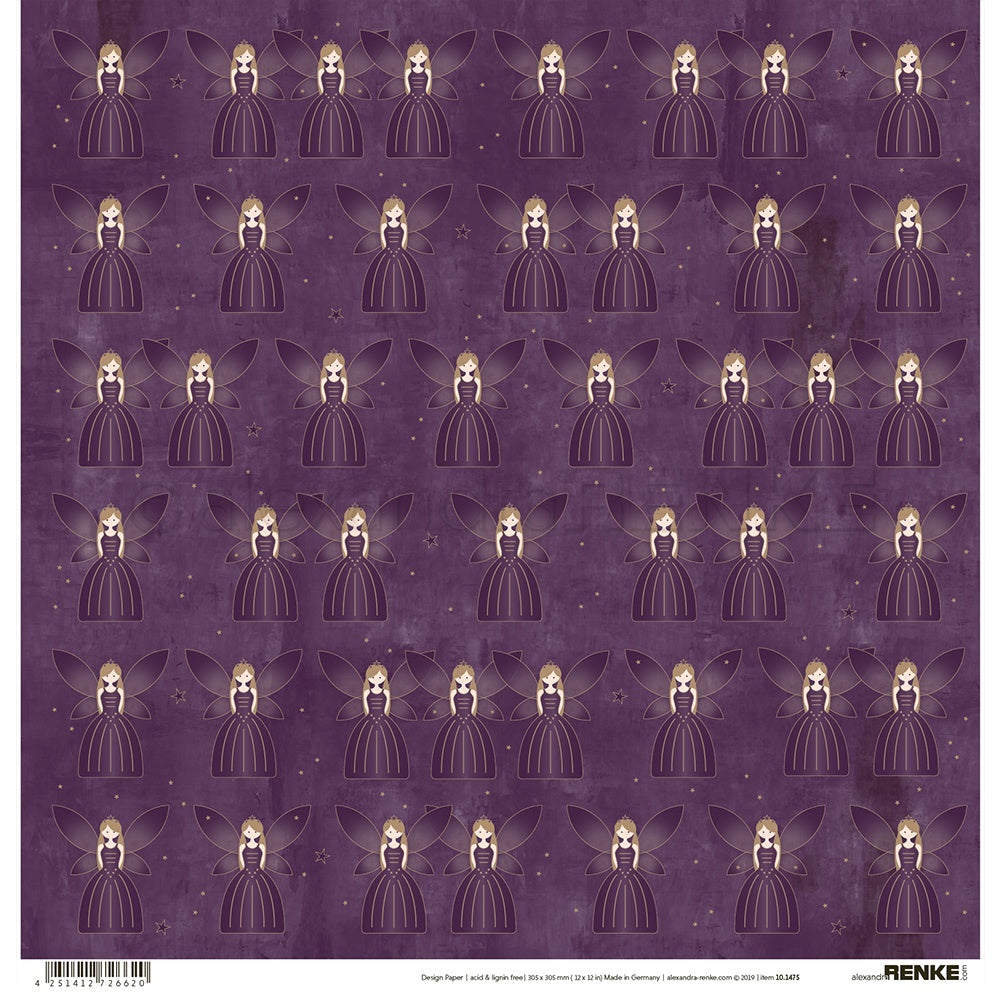 Alexandra Renke Nutcracker Design Paper 12"X12" 25/Pkg - Sugar Plum Fairy On Violet