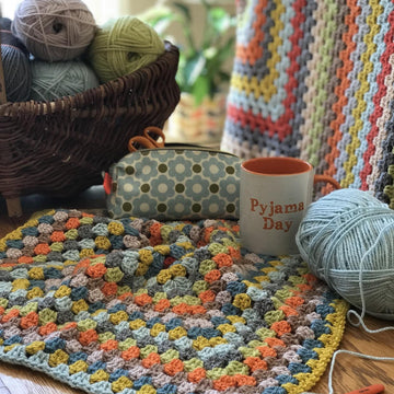 Mustard Granny Square Blanket