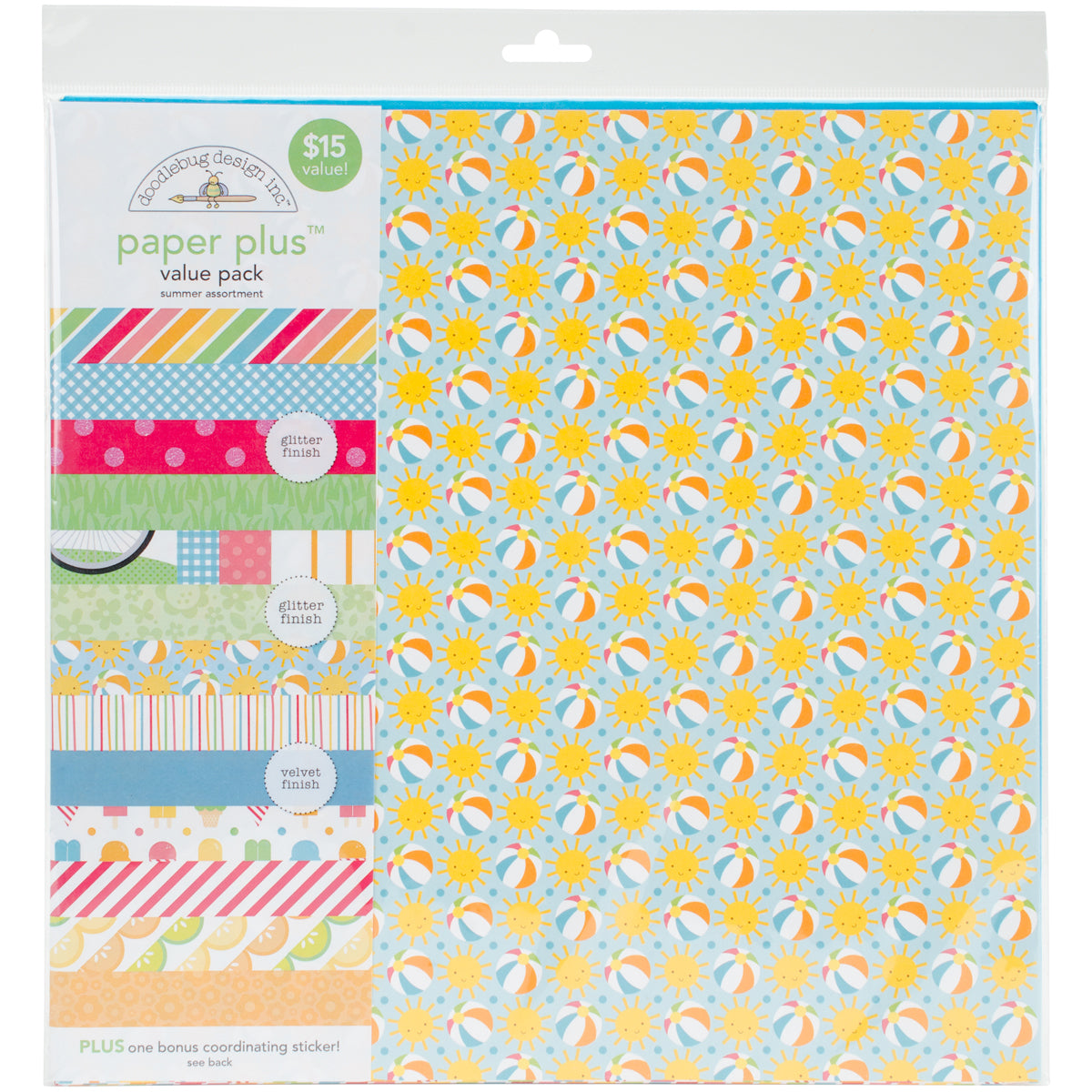 Doodlebug Paper Plus Value Pack 12"X12" - Summer