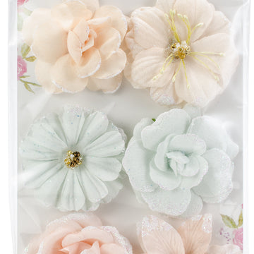 Prima Marketing Mulberry Paper Flowers - Princess/Love Story, 6/Pkg