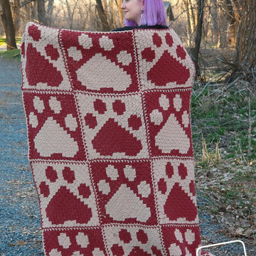 Cute Paw Print C2C Blanket