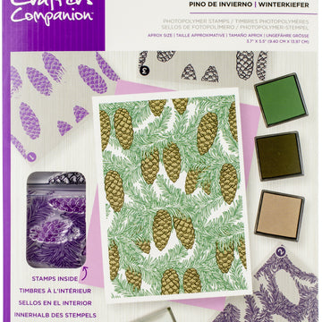 Crafter's Companion Background Layering Stamps - Winter Pine