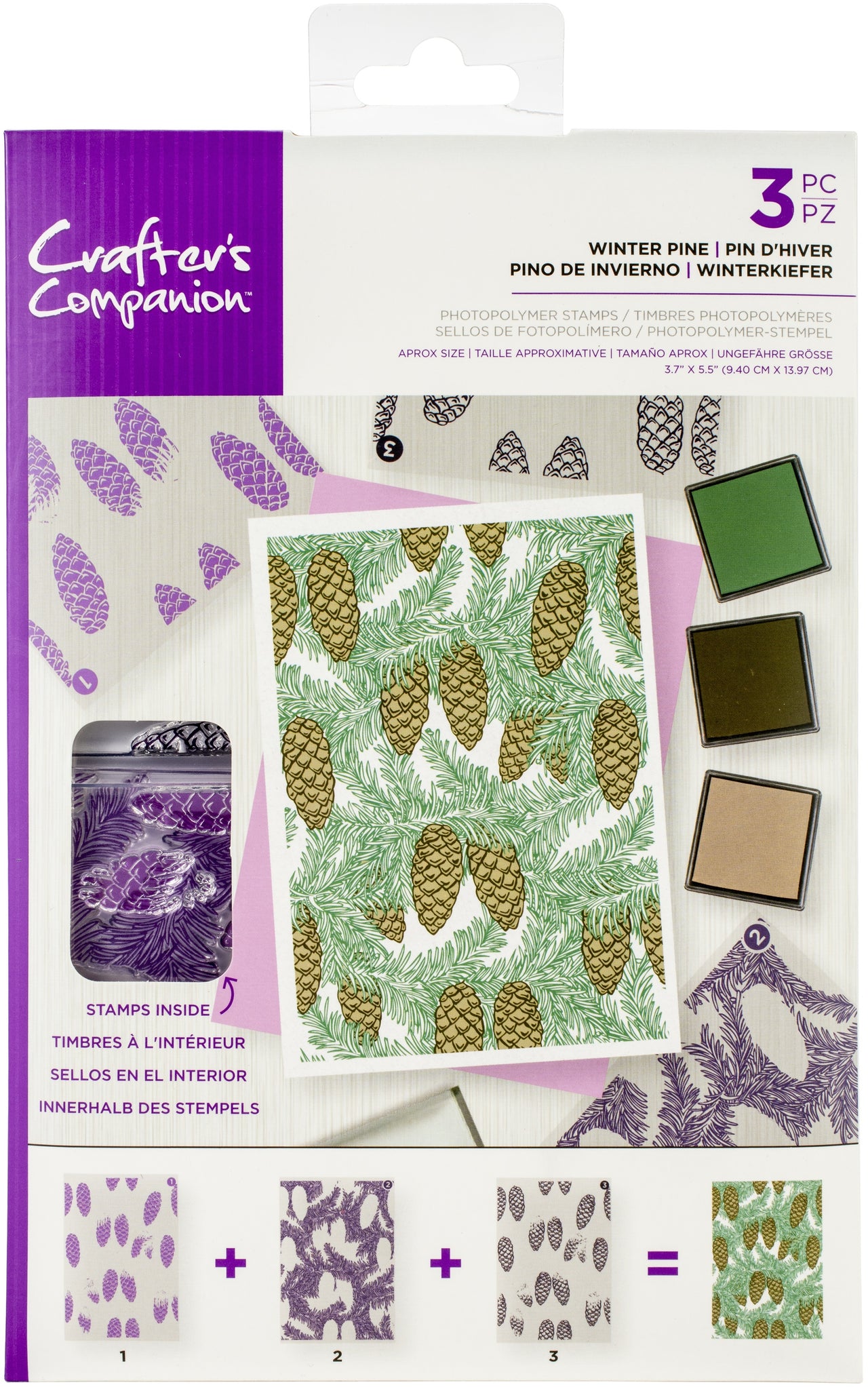 Crafter's Companion Background Layering Stamps - Winter Pine