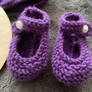 Elizabeth Cardigan Hat Shoes Baby Knitting Pattern Birth-12 months approx