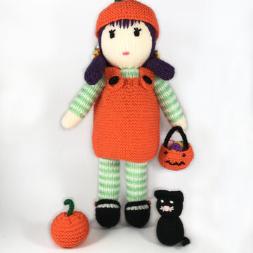 Polly pumpkin doll knitting pattern 19022