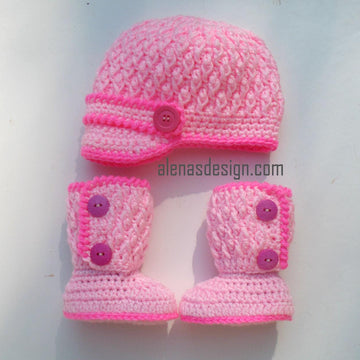 Two-Button Baby Booties Set