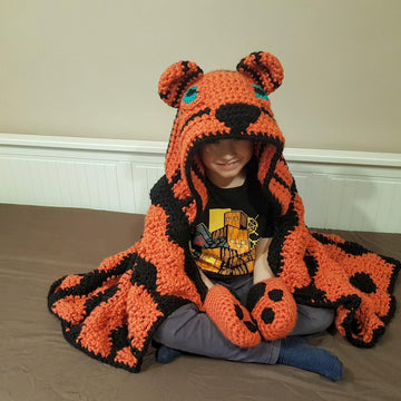 2in1 Safari Tiger Hooded Blanket