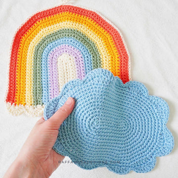 Rainbow and Cloud Dishcloths