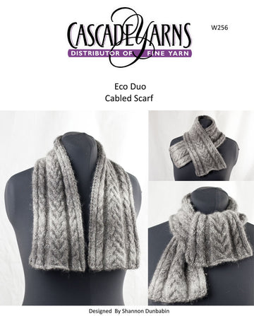 Cabled Scarf in Cascade Eco Duo - W256