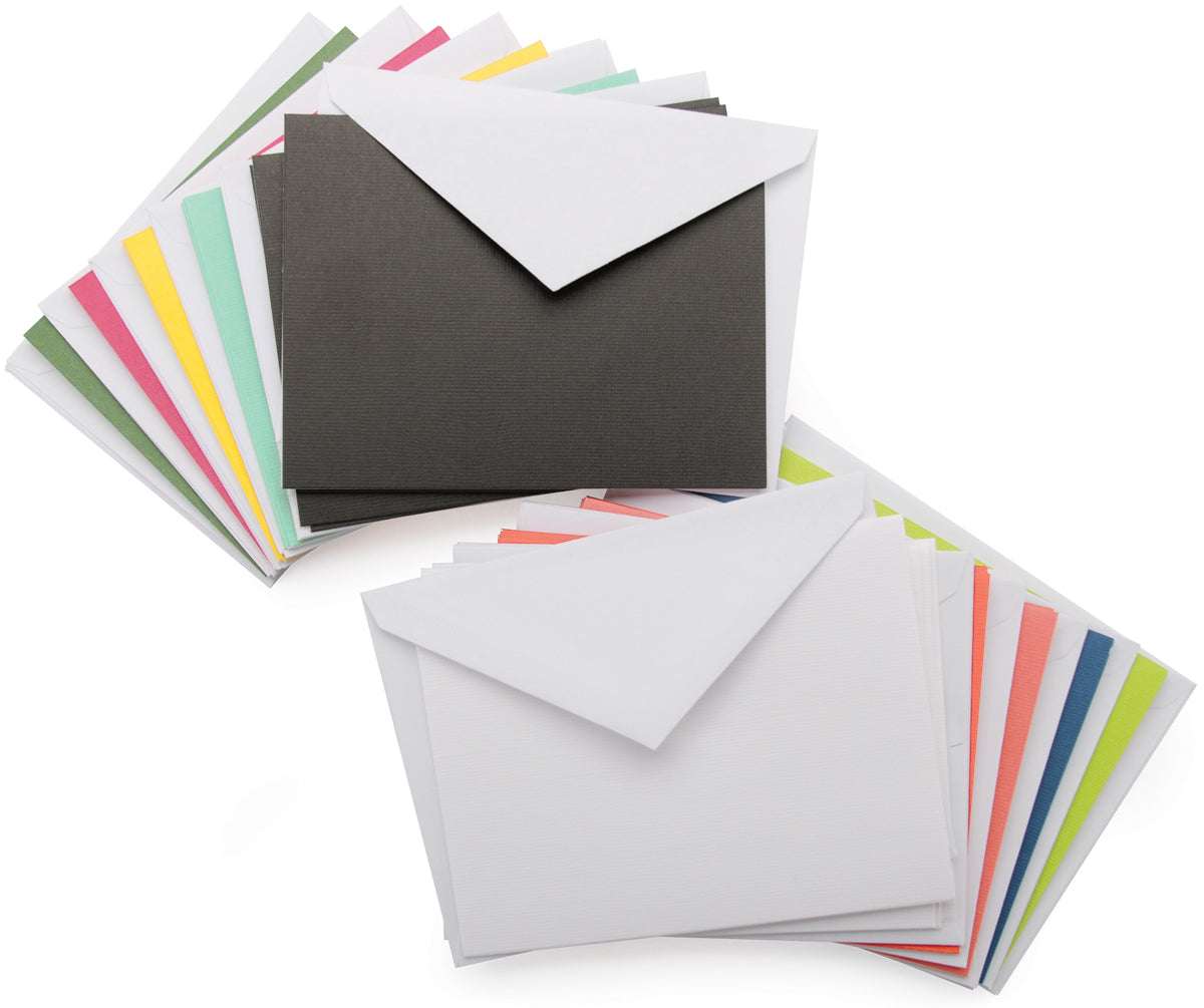 American Crafts DCWV Boxed A2 Cards W/Envelopes (4.375"X5.75") - Bright Solids 40/Pkg