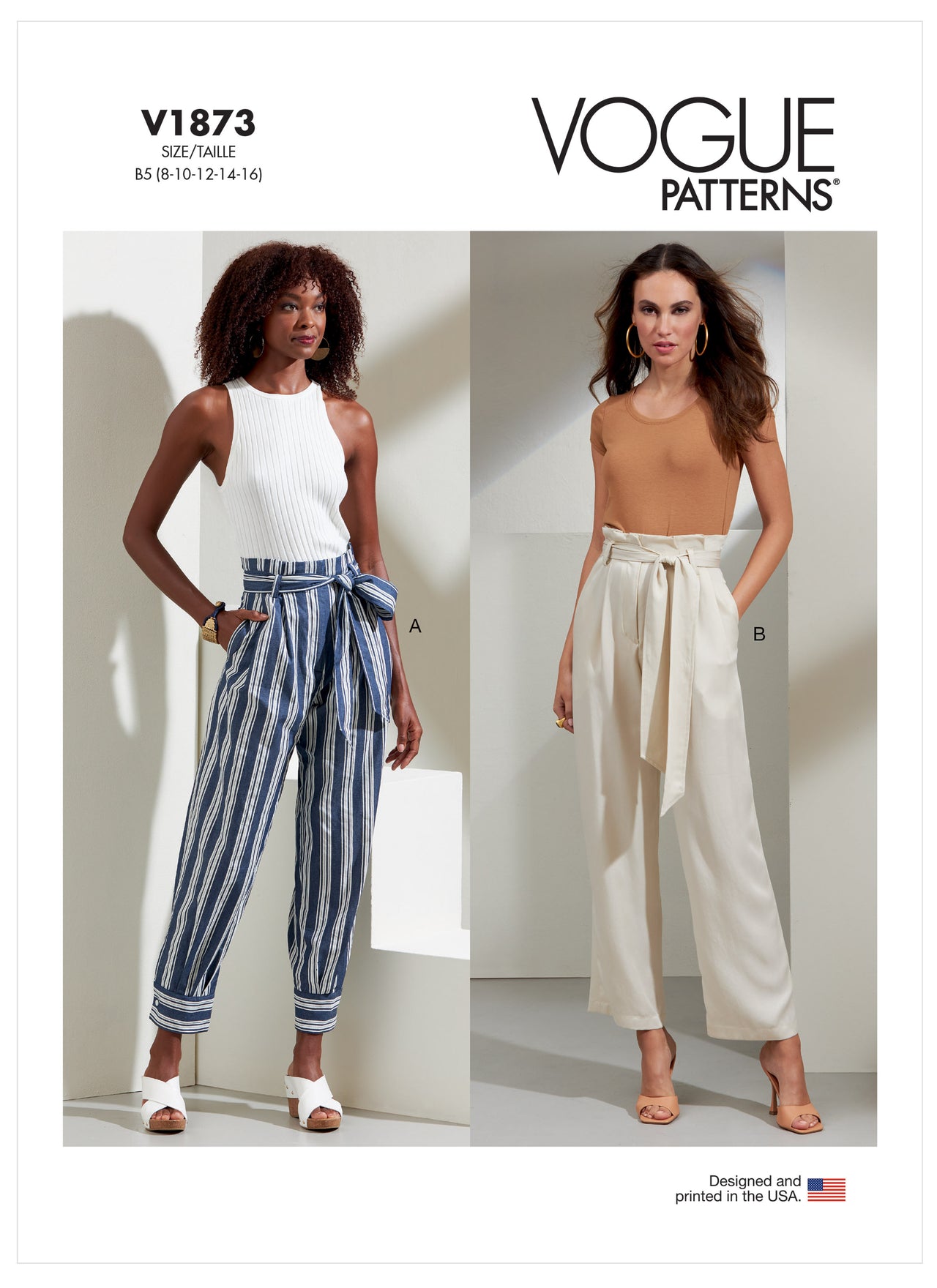 Vogue Misses' and Misses' Petite Pants and Tie Belt V1873 - Sewing Pattern