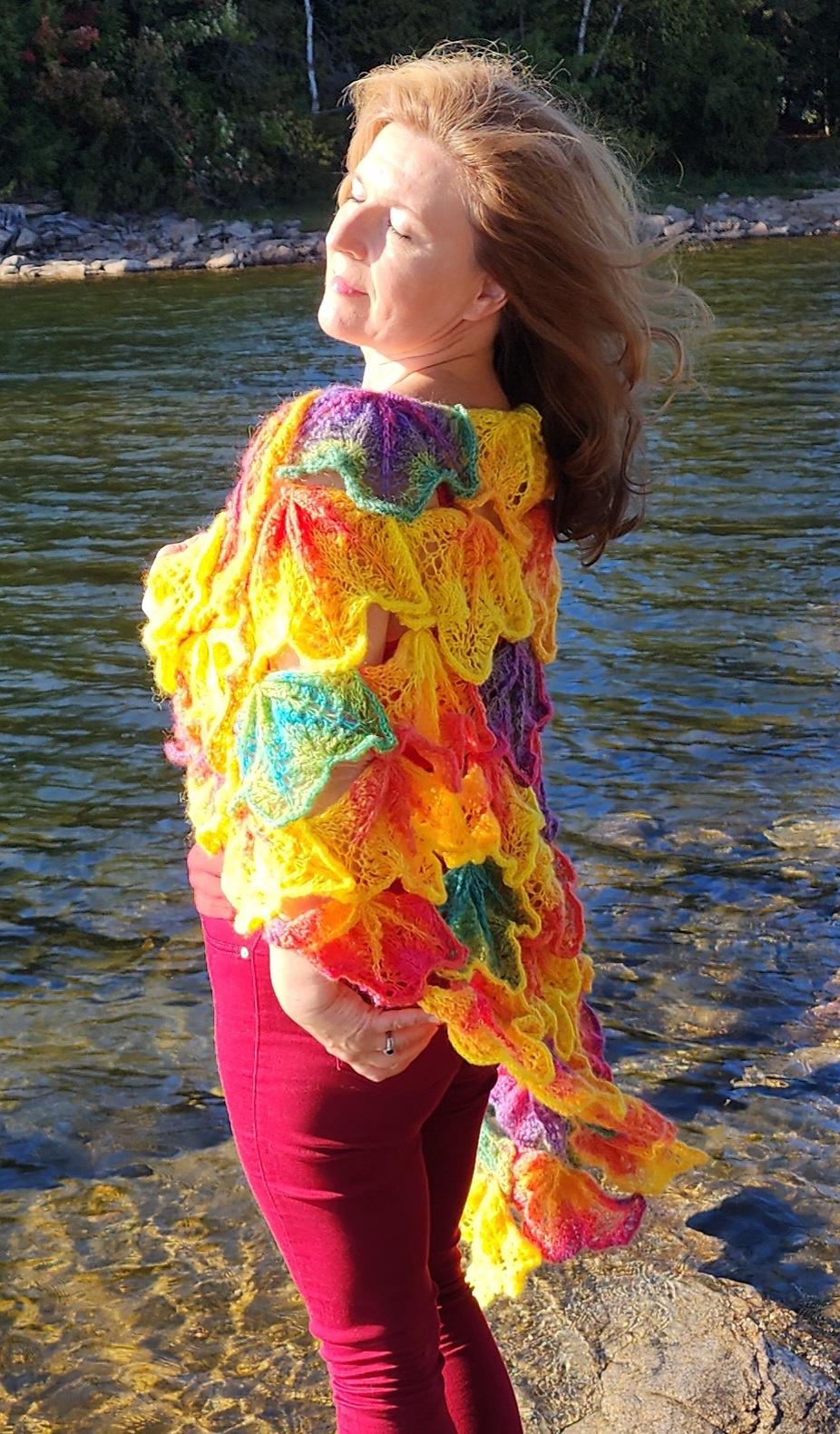 Fall Leaves Garden Shawl
