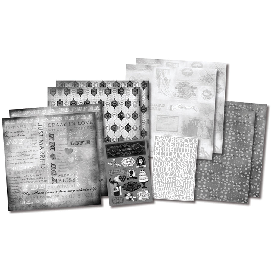 Karen Foster Scrapbook Page Kit 12"X12" - Our Wedding Story