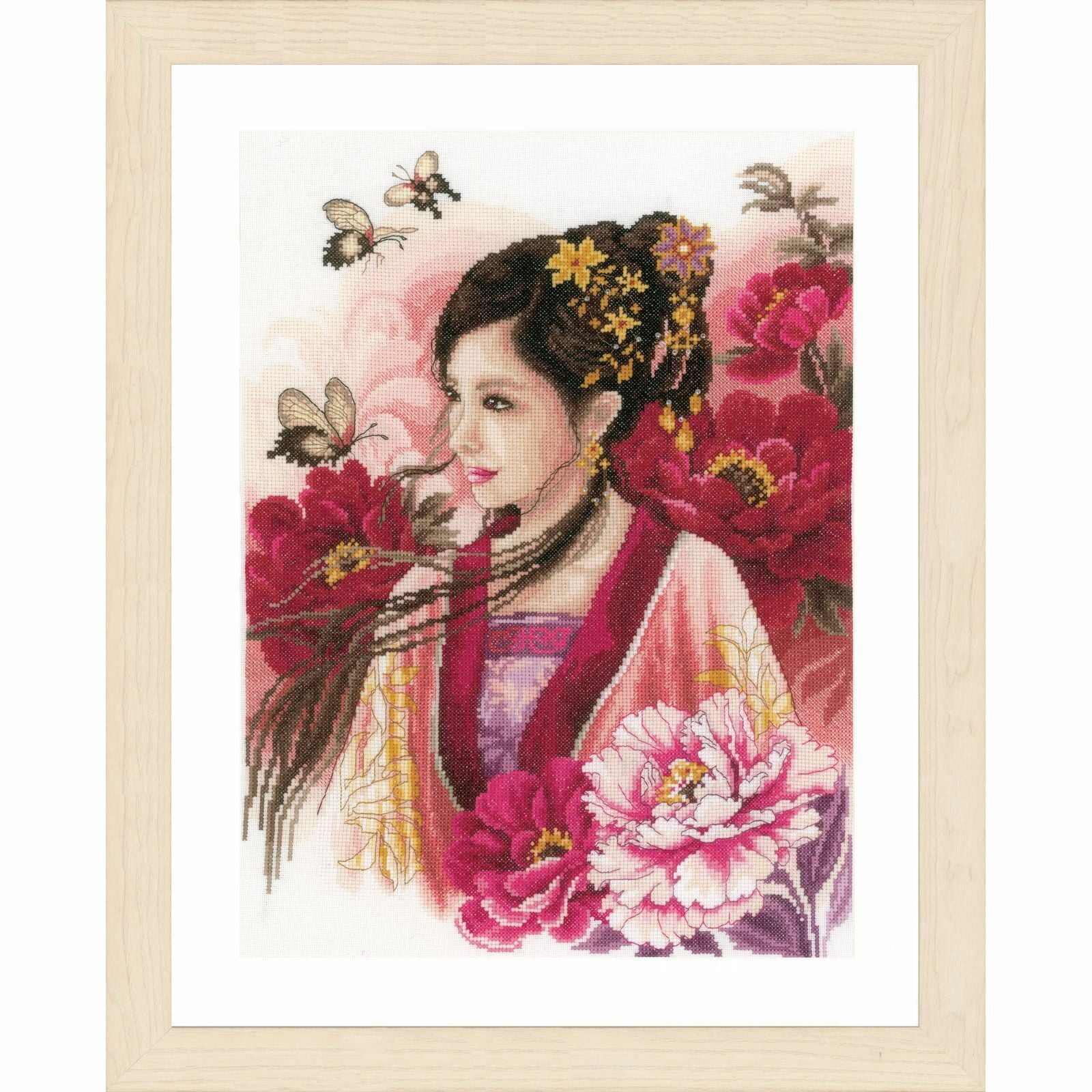 Lanarte Amongst the Blooms Cross Stitch Kit (Evenweave)