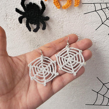 Spider and web earrings