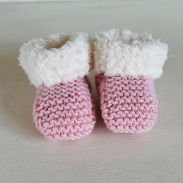 Fur Trim Baby Booties