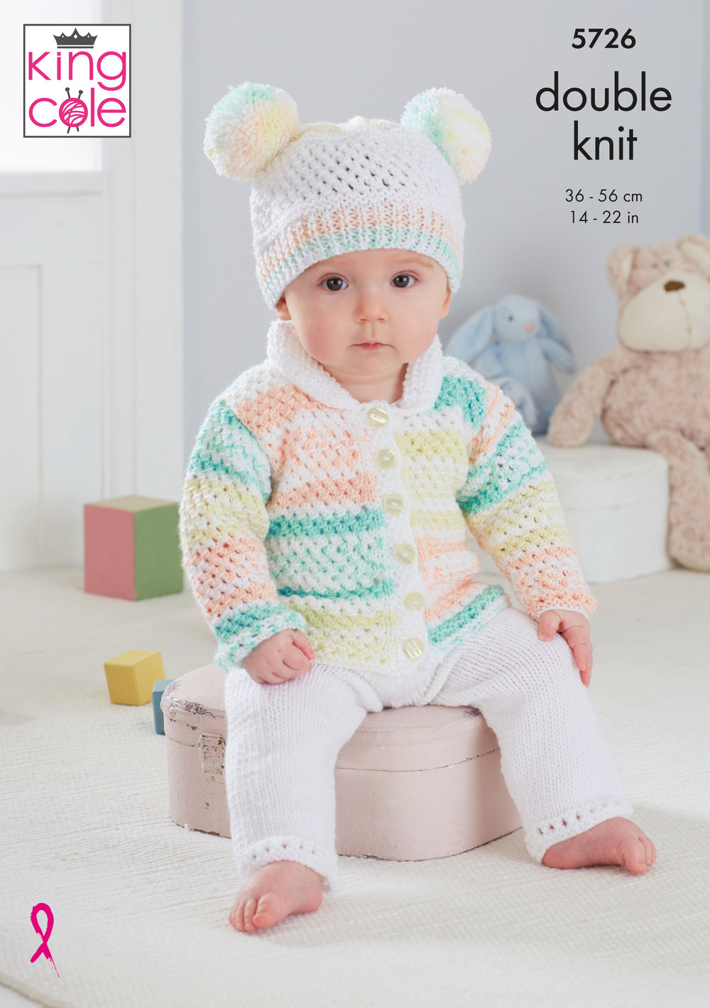 Cardigan, Trousers, Hat, Onesie & Blanket in King Cole Cherished DK - 5726 - Leaflet