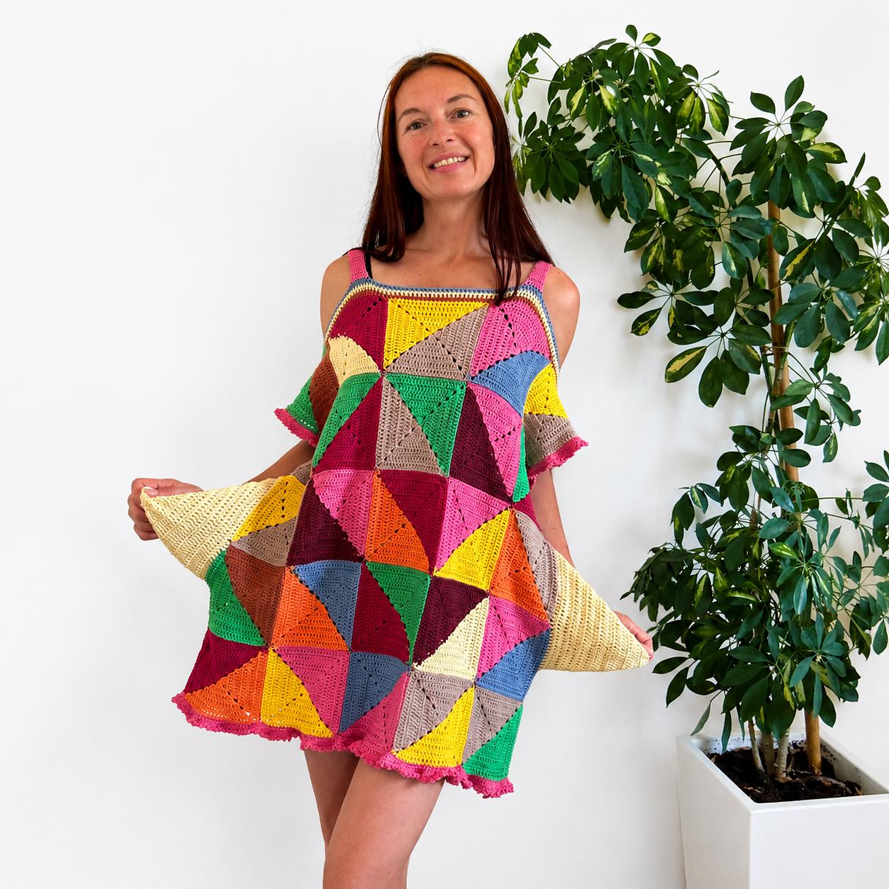 Scrap Yarn Granny Dress