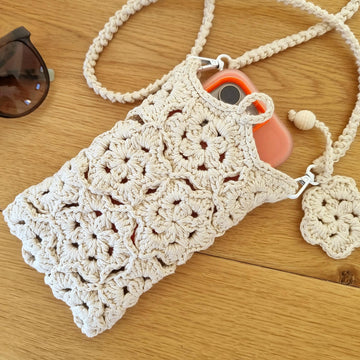 Mobile phone crossbody shoulder bag crochet pattern T32