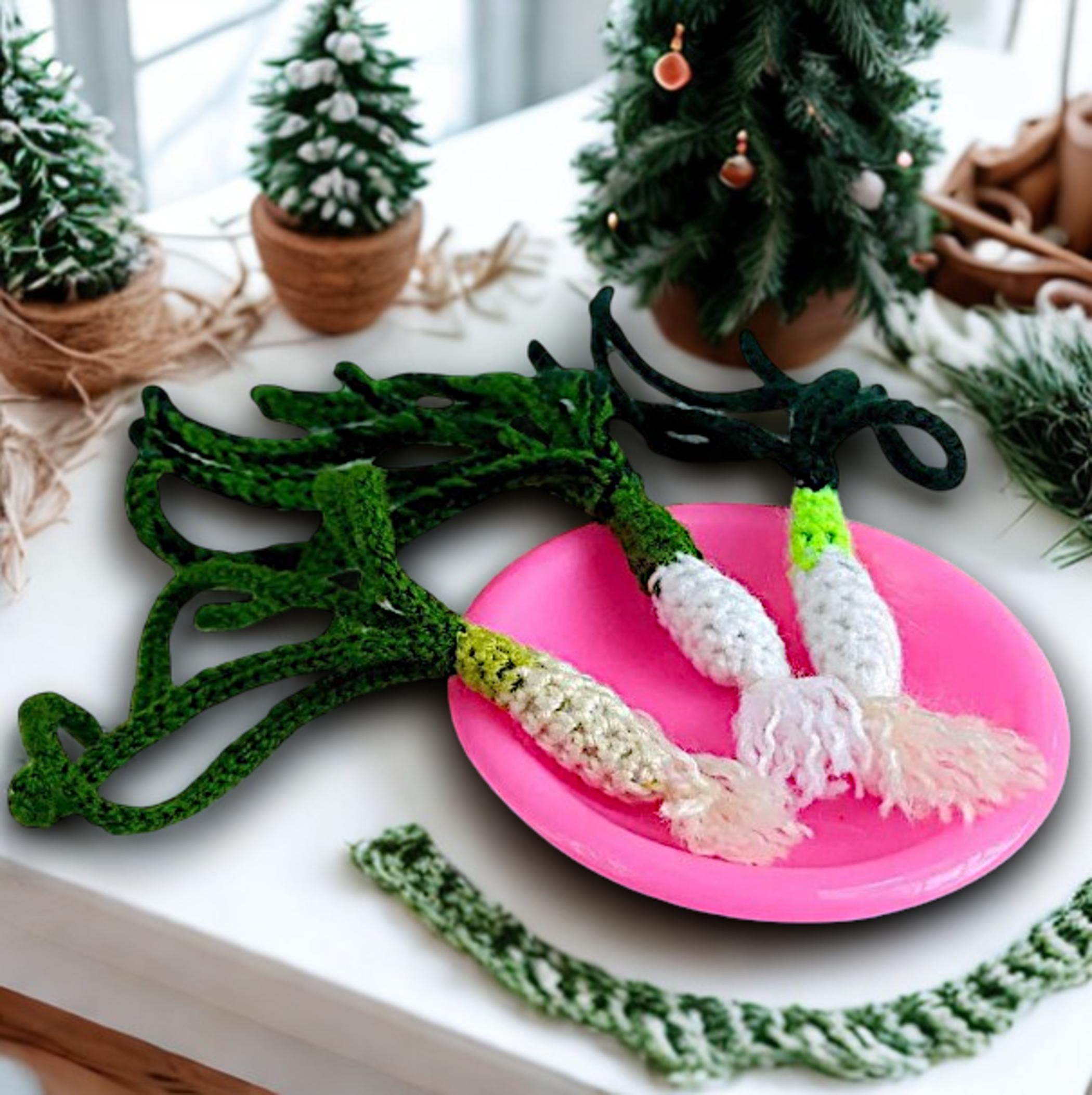 Green Onion Crochet Food: Miniature Vegetable Crochet Pattern (PDF)