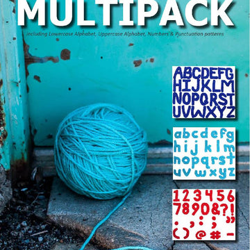 3 Pattern Multipack: Uppercase Alphabet, Lowercase Alphabet, and Number & Punctuation Motif Patterns
