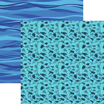 Reminisce Sea Life Double-Sided Cardstock 12"X12" 25/Pkg - Turtle-ly Awesome
