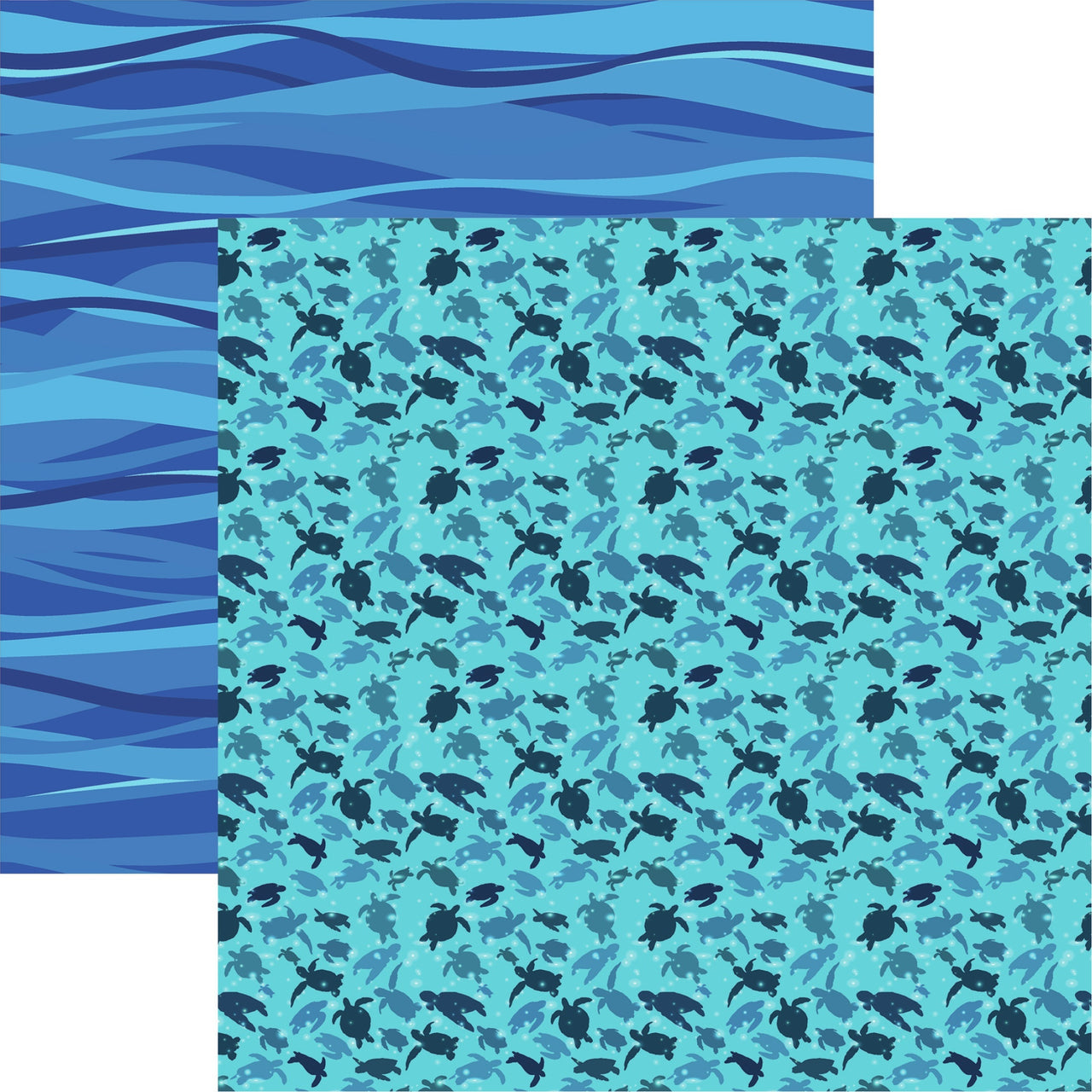 Reminisce Sea Life Double-Sided Cardstock 12"X12" 25/Pkg - Turtle-ly Awesome