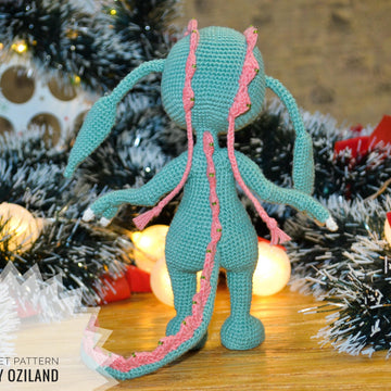 Crochet Pattern Dinosaur Girl Amigurumi toy