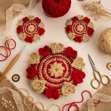 Crochet Heart Coaster Pattern | PDF + Video Tutorial