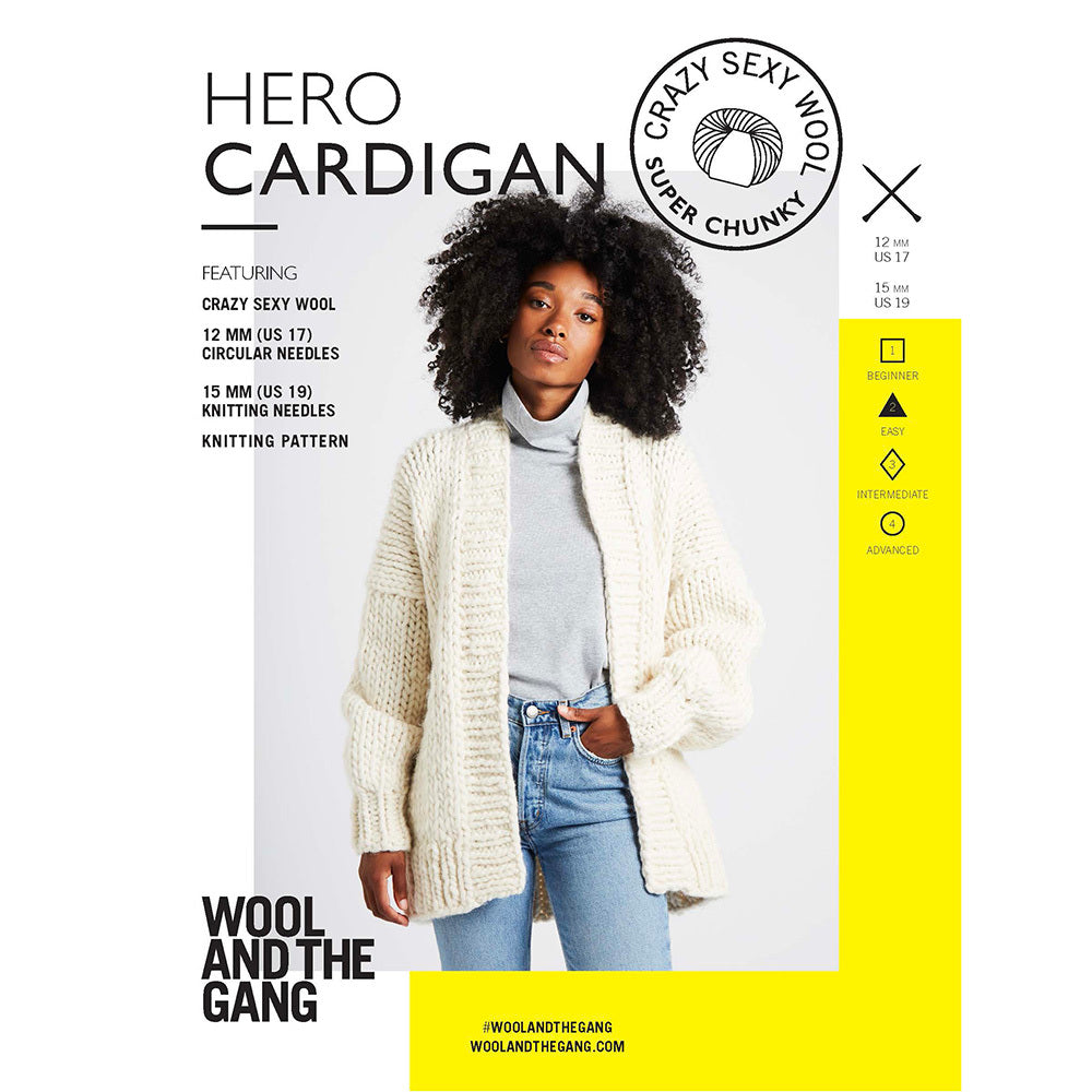 Hero Cardigan Pattern in Wool and the Gang Crazy Sexy Wool - V350277055 - Leaflet