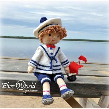 Sailor boy knitted doll
