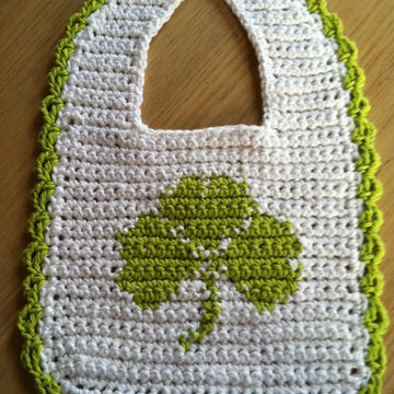 Filet Crochet Bib - Shamrock