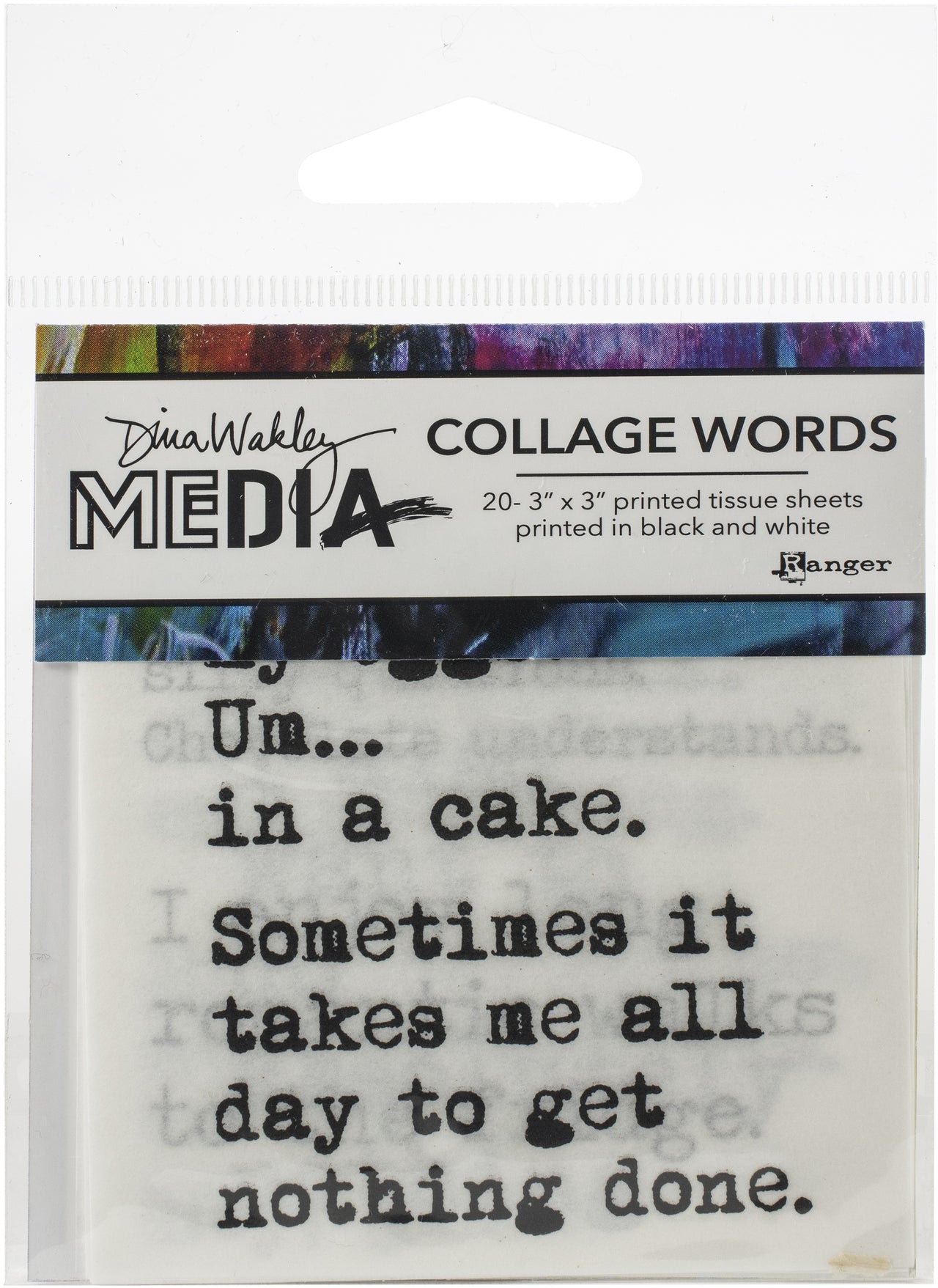 Ranger Dina Wakley Media Collage Word Pack 3"X3" 20/Pkg - #3