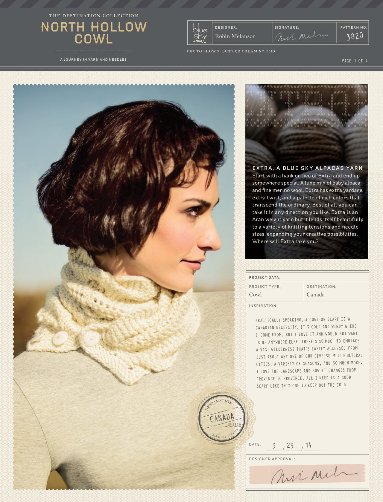 Blue Sky Fibers North Hollow Cowl - 3820 PDF