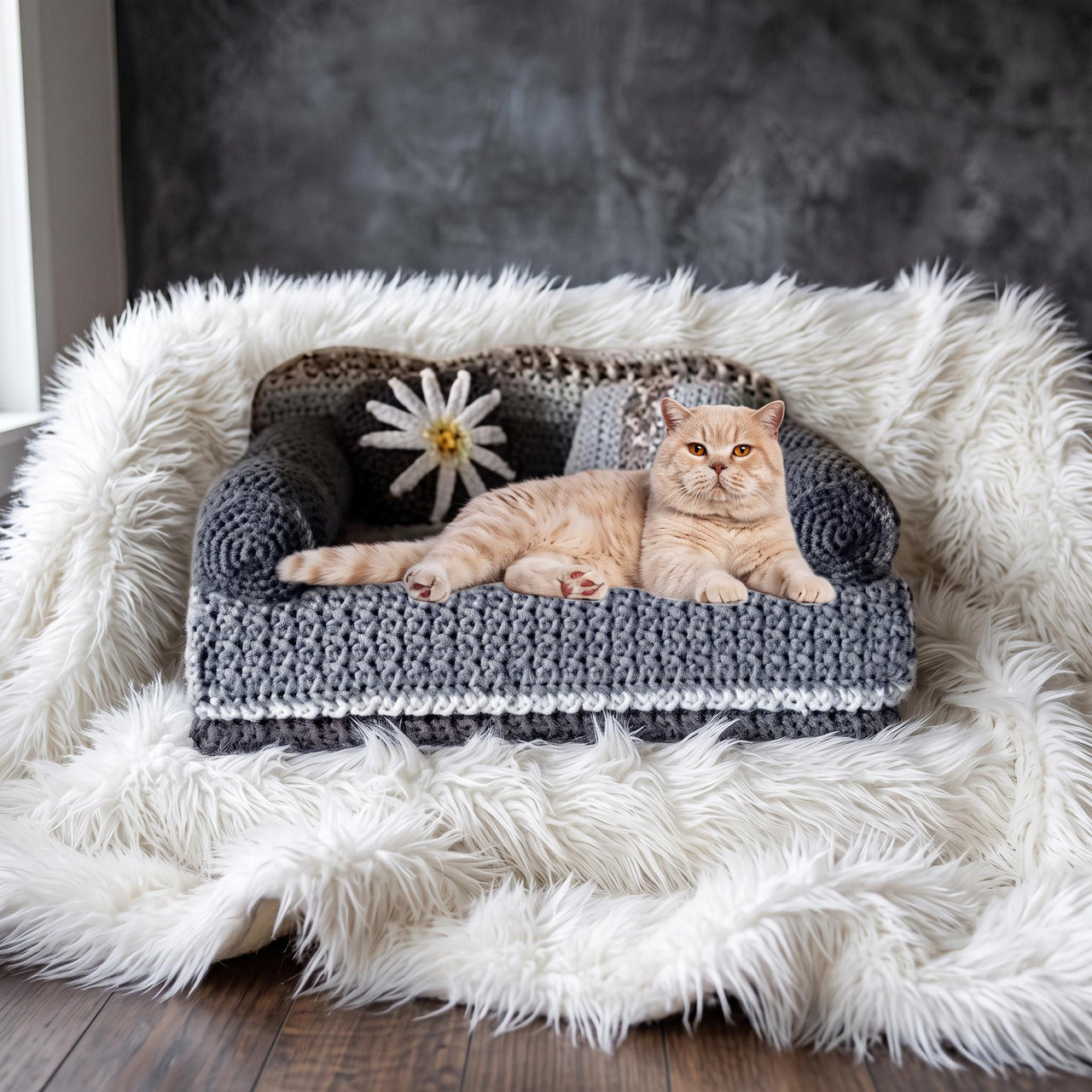 Gray Skies Cat Couch