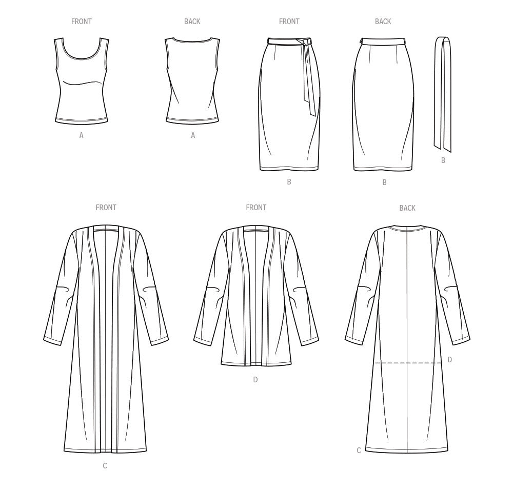 Simplicity Women's Knit Top, Cardigan and Skirt S9717 - Sewing Pattern