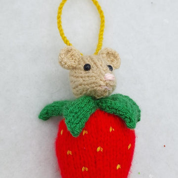 Strawberry Jam Mouse Bauble Hanging Ornament
