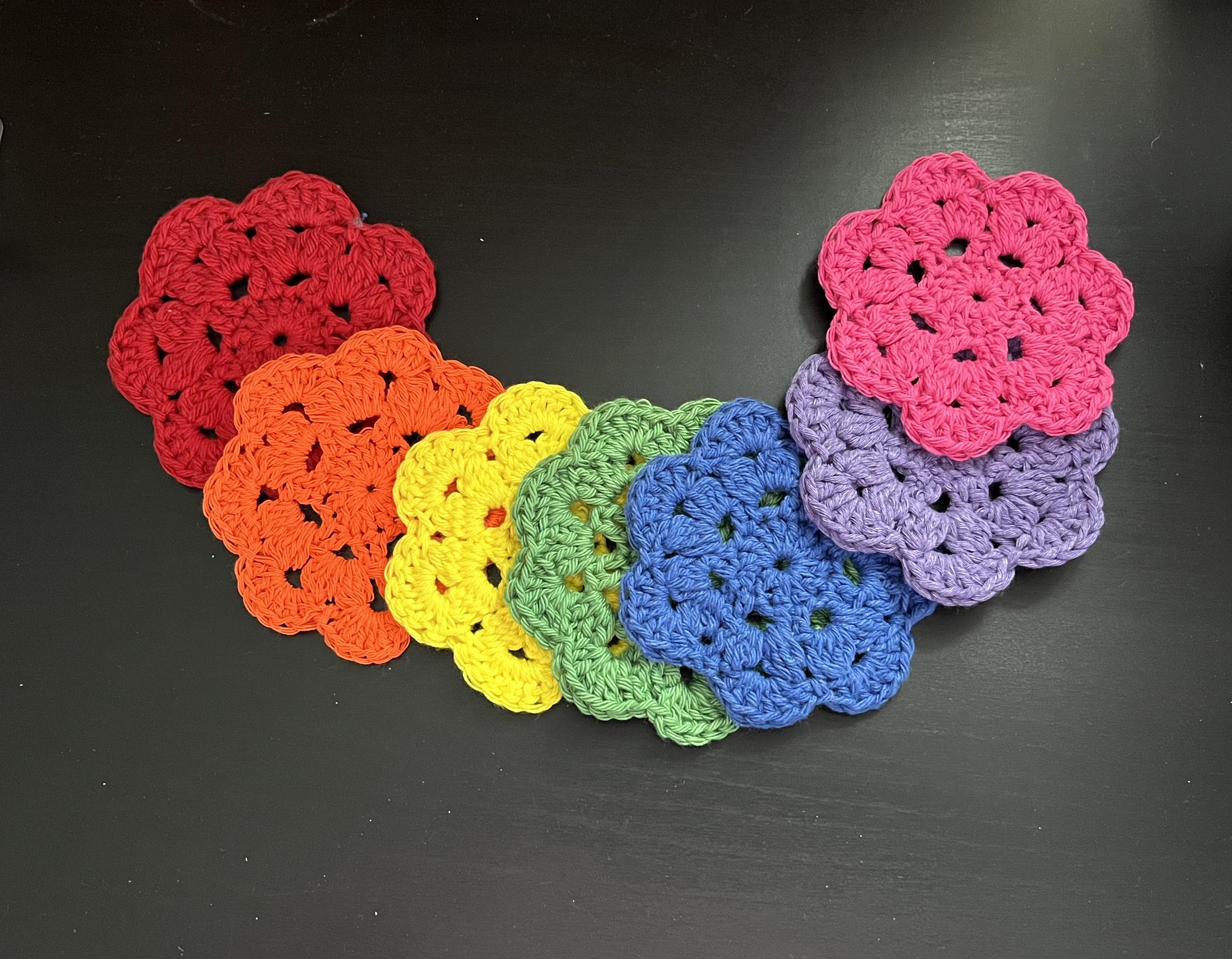 Crocheted Flower Coasters