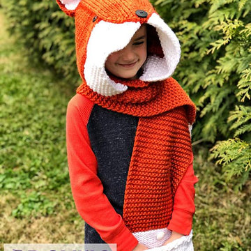 Fox or Wolf Hooded Scarf