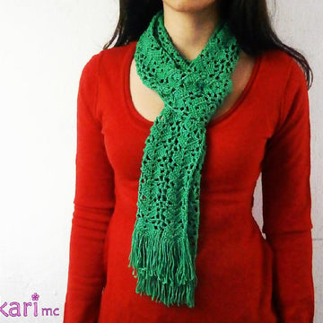 Pyramids lacy fringed scarf_ M16