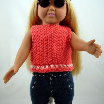 Summer Fun Wear, Knitting Patterns fit American Girl and other 18-Inch Dolls