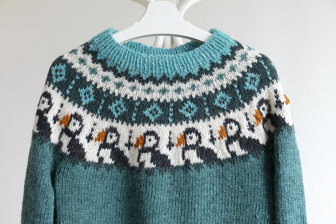 PUFFIN Bird Icelandic Lopapeysa Sweater for Adults and Kids